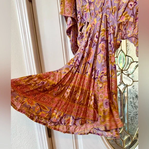 Spell & The Gypsy Lolita Cutout Mini Dress Lover Floral Pink  Lavender Euc - Picture 5 of 12